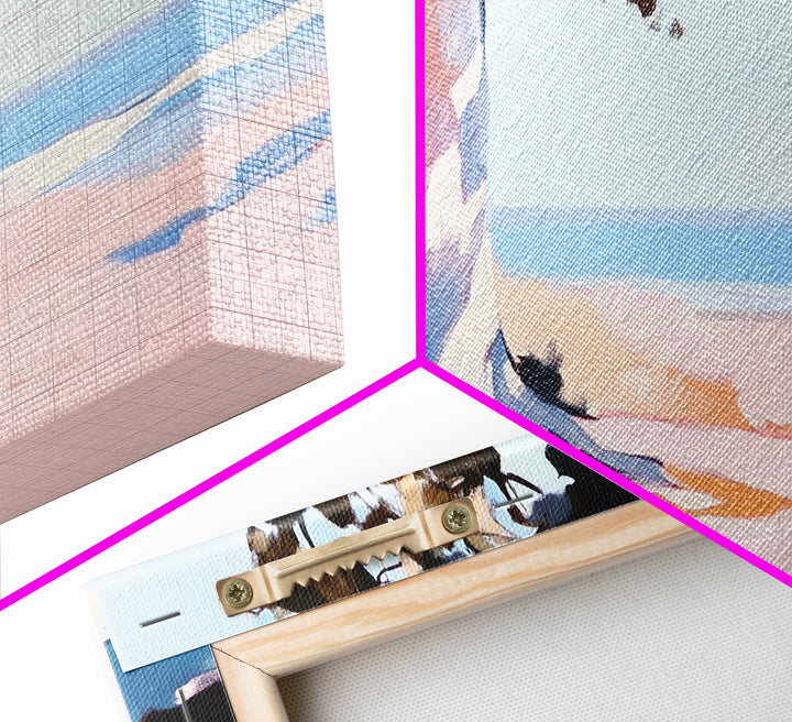 Coastal Tree, Beach Serenity, Ocean Landscape, Minimalist Aesthetic, Tranquil Seascape, Boho Decor, Nature Art, Framed Canvas Print