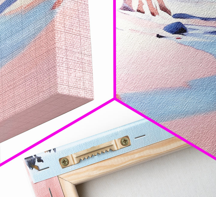 Desert River, Pastel Landscape, Western Aesthetic, Minimalist Nature Art, Boho Home Decor, Serene Wall Art, Framed Canvas Print