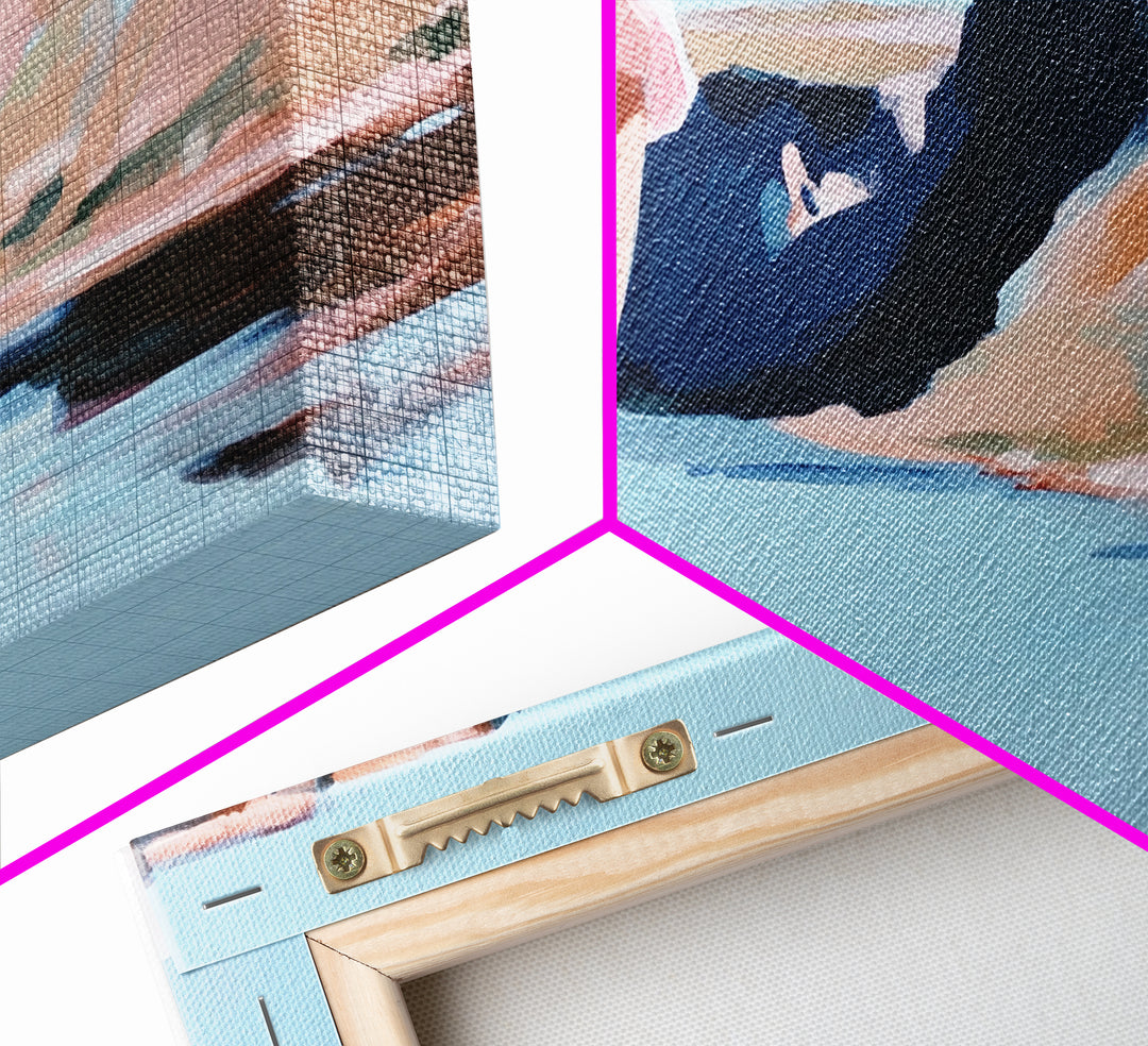 Desert Hike, Canyon View, Travel Photography Art, Adventure Aesthetic, Wanderlust Inspired Decor, Modern Boho Style, Framed Canvas Print