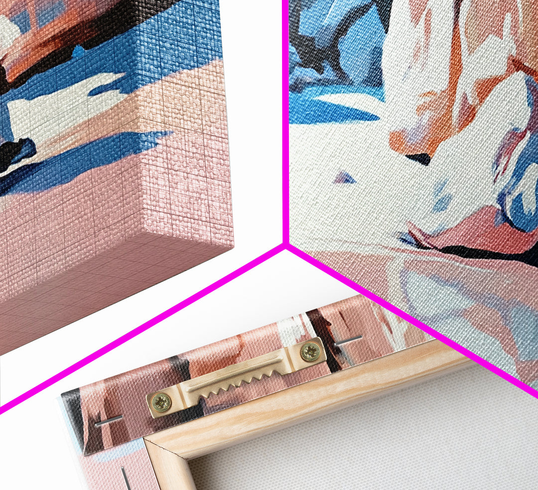 Canyon Reflection, Nature Wall Art, Modern Landscape Art, Neutral Earth Tones, Boho Aesthetic, Framed Canvas Print, Living Room Decor