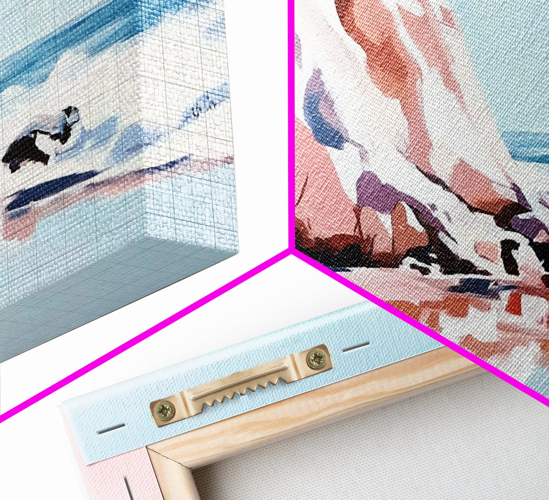 Coastal Cliffs, Ocean Waves, Beach Landscape, Wall Art, Canvas Print, Living Room Art, Modern Seascape, Blue Wall Decor, Nautical Art