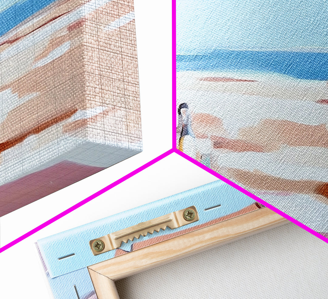 Beachside Terrace, Relaxing View, Oceanfront Art, Canvas Print, Coastal Home Decor, Nautical Painting, Living Room Wall Art, Blue Art