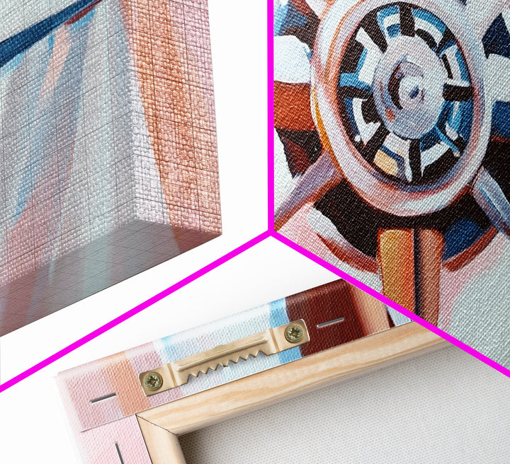 Compass Rose, Nautical Art, Pink Tones, Maritime Decor, Framed Canvas Print, Coastal Home Art, Boho Wall Art, Office Wall Decor