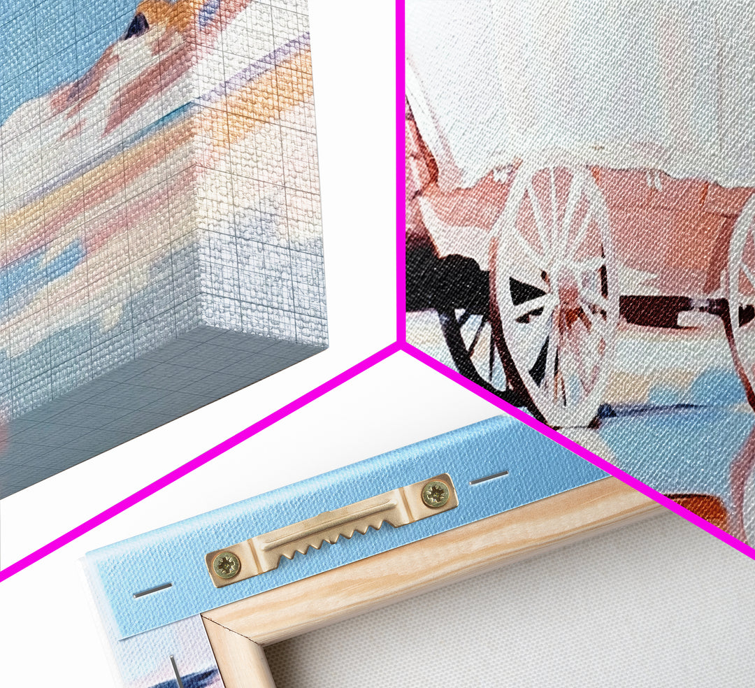 Covered Wagon, Western Art, Pioneer Print, Rustic Decor, Framed Canvas Print, Living Room Wall Art, Boho Farmhouse Style