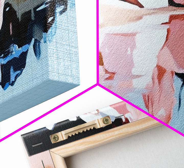 Beach Reflection, Coastal Landscape, Modern Seascape, Minimalist Decor, Framed Canvas Print, Ocean Tranquility, Relaxing Aesthetic