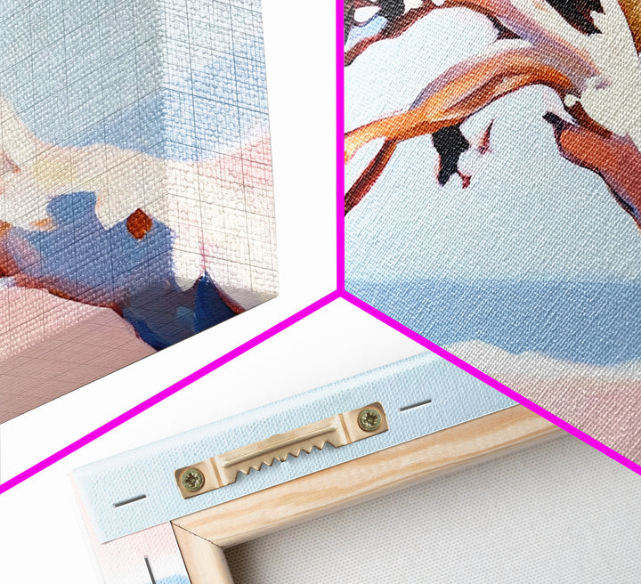 Coastal Tree, Windy Beach, Ocean Breeze, Framed Canvas Print, Minimalist Art, Coastal Wall Art, Living Room Wall Art, Beach House Decor