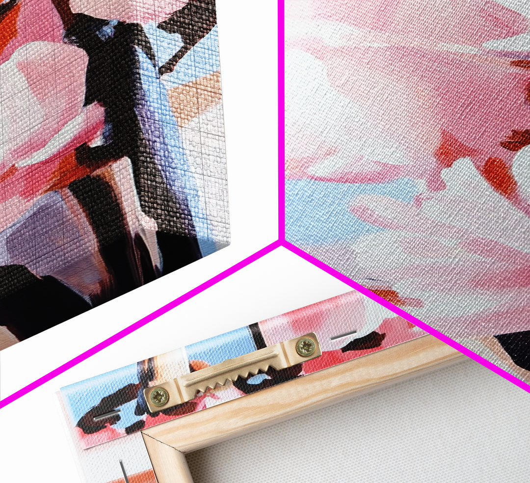 Blush Magnolia Art, Minimalist Floral Painting, Elegant Spring Decor, Pastel Botanical Print, Framed Canvas Print, Bedroom Wall Art