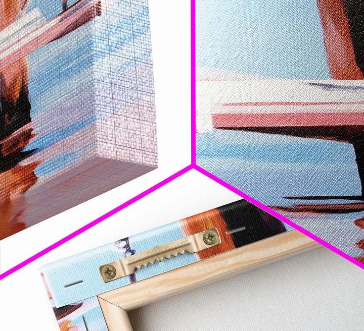 Dock Swing, Reflection Art, Nautical Decor, Relaxing Beach Scene, Minimalist Water Art, Canvas Print, Coastal Wall Art, Rustic Charm