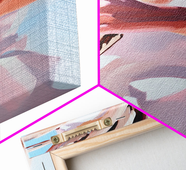 Boho Chic, Dried Flowers, Feminine Aesthetic, Soft Pastel Art, Canvas Print, Bedroom Wall Art, Modern Bohemian Decor, Floral Painting