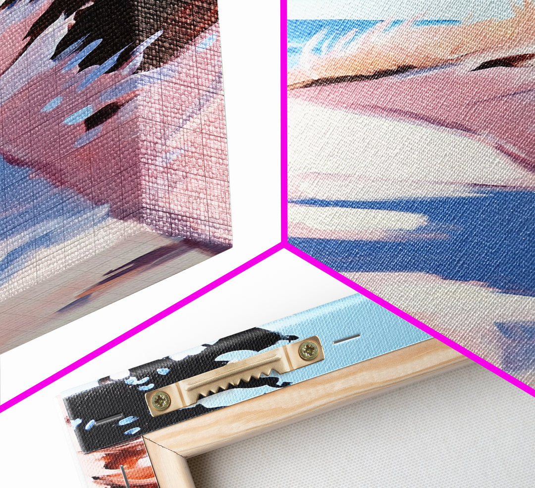 Coastal Dunes, Seaside Pathway, Beach Grass, Tranquil Nature Scene, Canvas Print, Living Room Wall Art, Soft Pastel Landscape