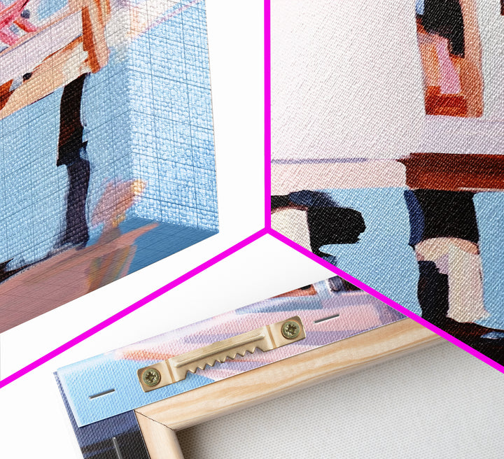 Coastal House, Seaside Home, Beachfront Art, Framed Canvas Print, Modern Coastal Art, Living Room Wall Art, Ocean Painting