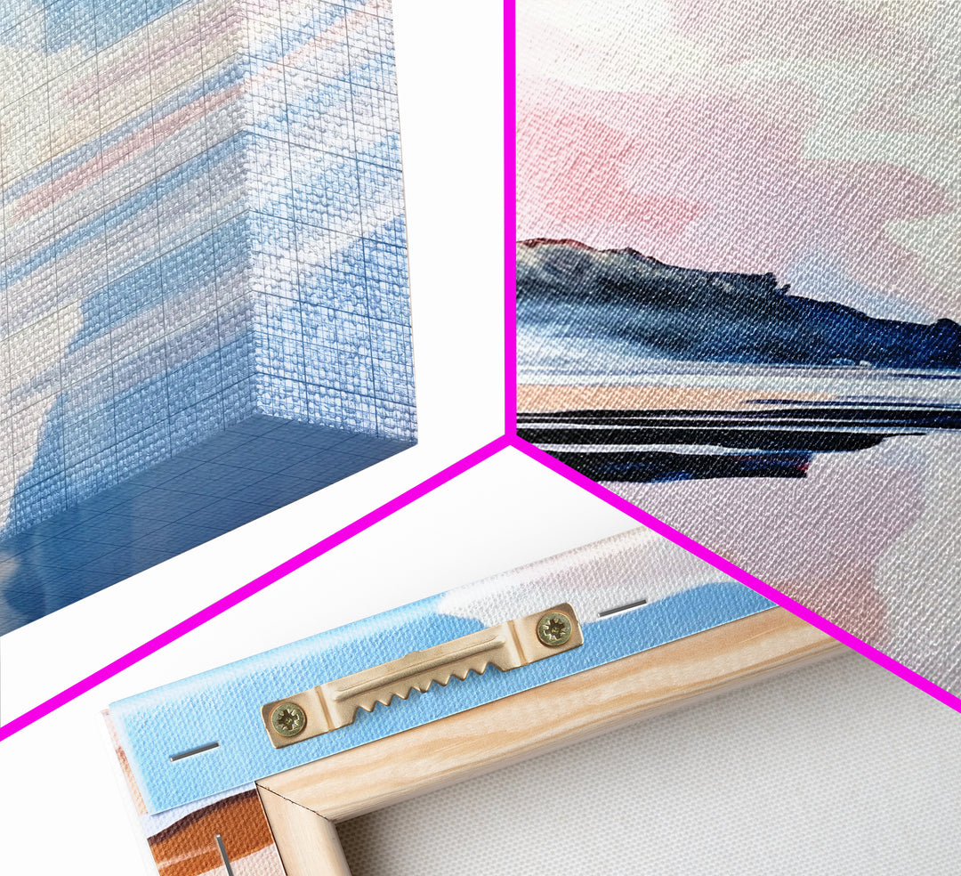 Cloud Reflection, Coastal Landscape, Ocean Sunset Art, Seaside Wall Decor, Framed Canvas Print, Minimalist Beach Art, Living Room Print