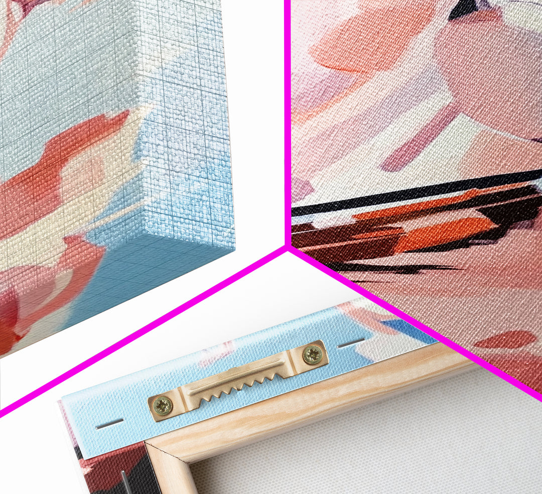 Coastal, Boat, Reflection, Nautical, Framed Canvas Print, Modern Wall Art, Minimalist Decor, Ocean Wall Art, Living Room Artwork, Beach Aesthetic