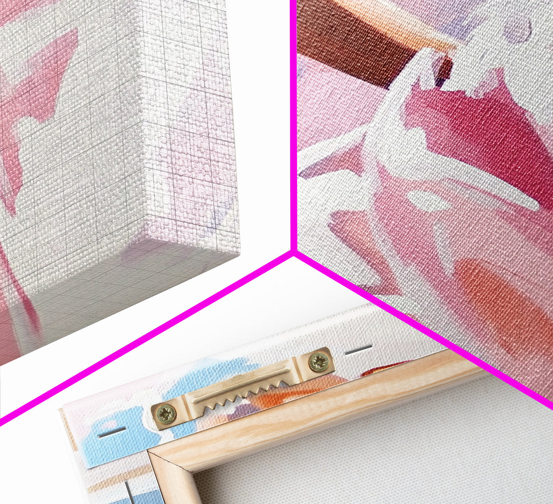 Beach, Dress, Breeze, Feminine, Canvas Print, Minimalist Art, Soft Pastel Art, Bedroom Wall Art, Aesthetic Home Decor, Coastal Wall Hanging