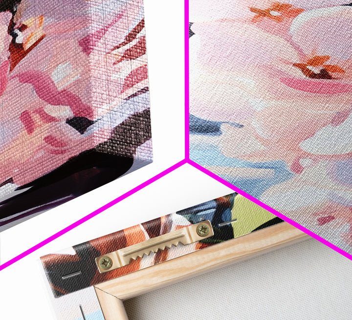 Blossoms, Floral, Nature, Water, Canvas Print, Botanical Wall Art, Feminine Aesthetic, Soft Pastel Decor, Spring Wall Hanging, Living Room Art