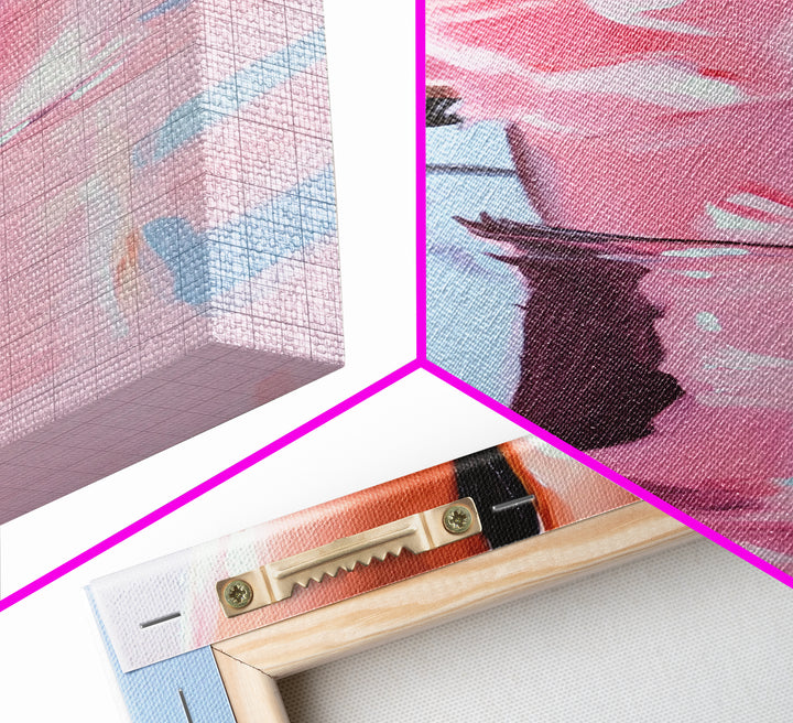 Romantic, Water, Reflection, Feminine, Framed Canvas Print, Elegant Minimalist Artwork, Soft Aesthetic Home Decor, Bedroom Wall Art, Fashion Art