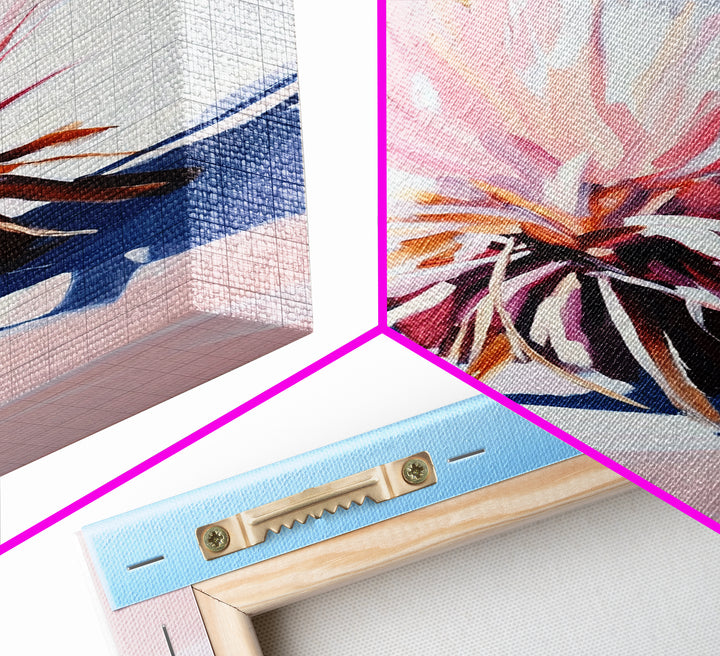 Desert Plant, Soft Pink Tones, Modern Botanical Wall Art, Framed Canvas Print, Southwest Decor, Minimalist Nature Painting