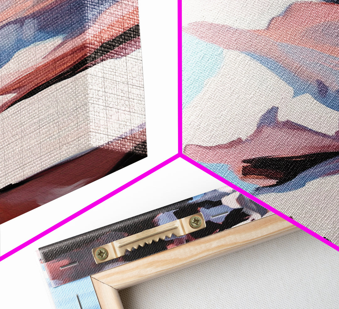 Coastal Cliffs, Ocean Wall Art, Beach House Decor, Abstract Seascape, Modern Coastal, Framed Canvas Print, Nautical Wall Art