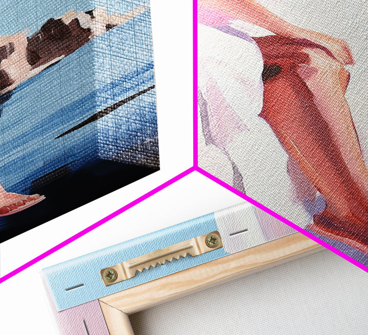 Abstract Rock, Water Reflection, Earthy Tones, Tranquil Nature Scene, Modern Aesthetic, Framed Canvas Print, Living Room Wall Art