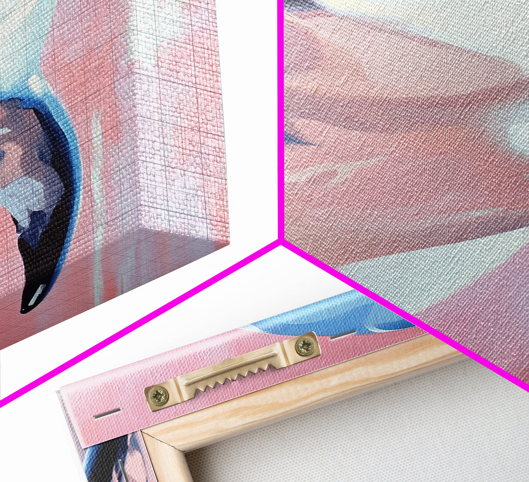 Dolphin Portrait, Ocean Animal Art, Beach House Wall Decor, Coastal Aesthetic, Nautical Art Print, Framed Canvas Print, Pastel Home Decor