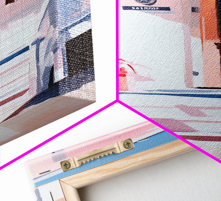 Beach House, Coastal Art, Nautical Decor, Minimalist Wall Art, Framed Canvas Print, Modern Home, Living Room Art, Pastel Painting