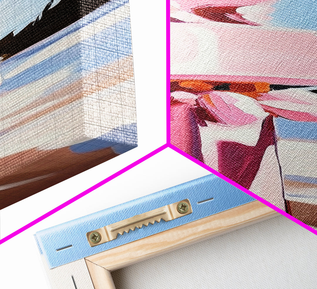 Abstract Coastal Pillar, Ocean Inspired Art, Minimalist Blue Aesthetic, Beach House Decor, Canvas Print, Framed Canvas Print