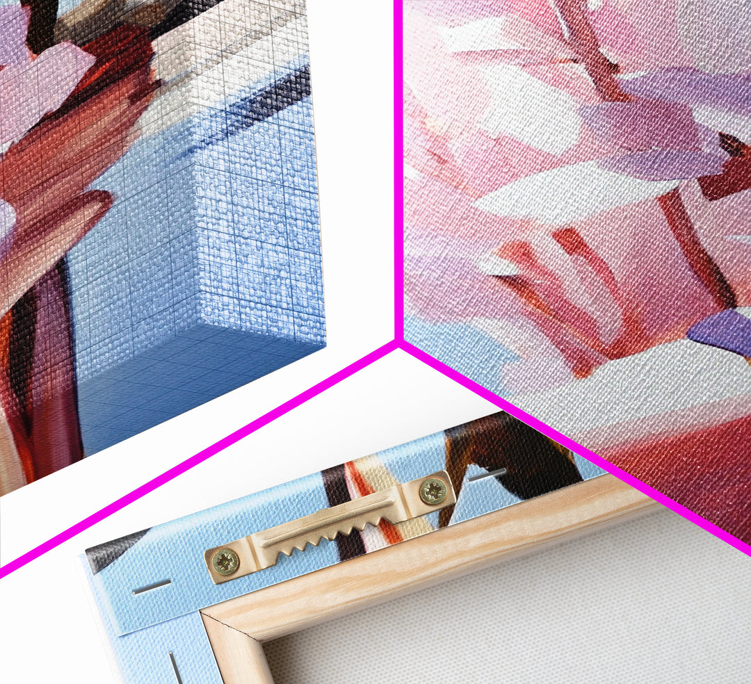 Botanical, Pink Flowers, Summer Nature Art, Canvas Print, Floral Painting, Minimalist Wall Decor, Feminine Home Art, Bedroom Wall Art