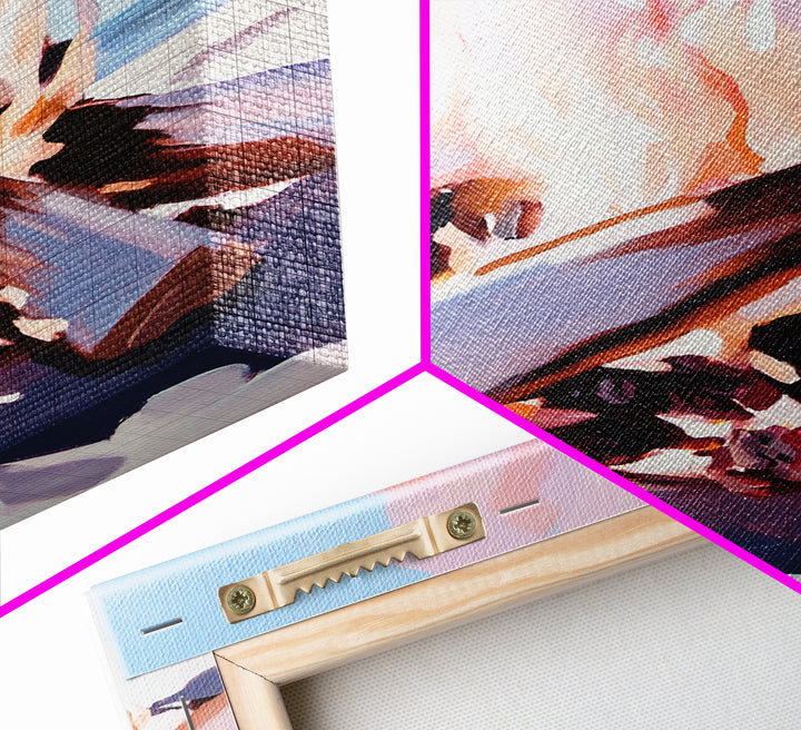 Beach Bonfire, Cozy Fire, Coastal Scene, Canvas Print, Warm Tones, Nautical Decor, Living Room Wall Art, Relaxing Nature Aesthetic