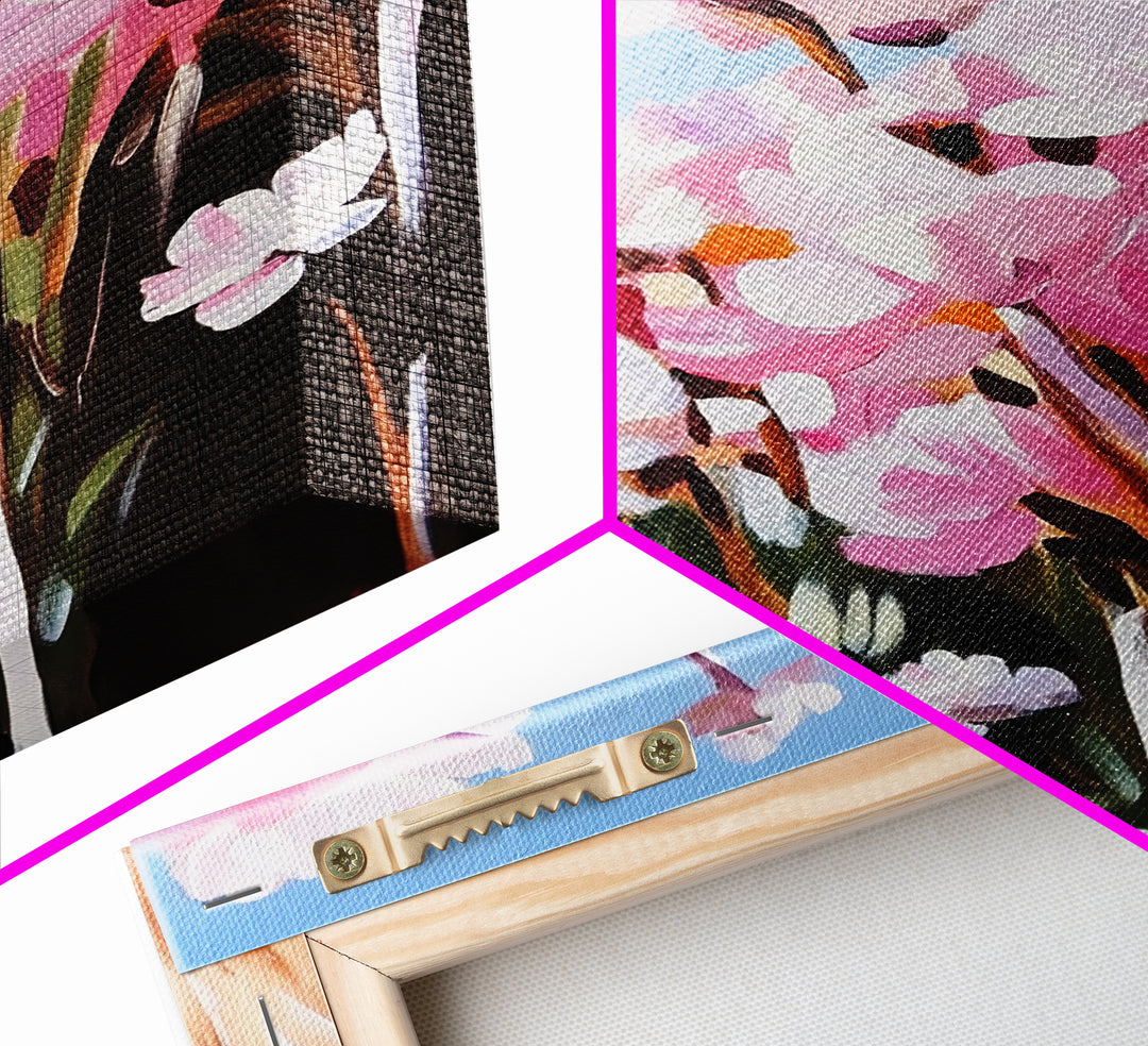 Coastal Flowers, Pink Daisy Art, Floral Beach Decor, Framed Canvas Print, Modern Boho Wall Art, Bedroom Artwork, Summer Aesthetic