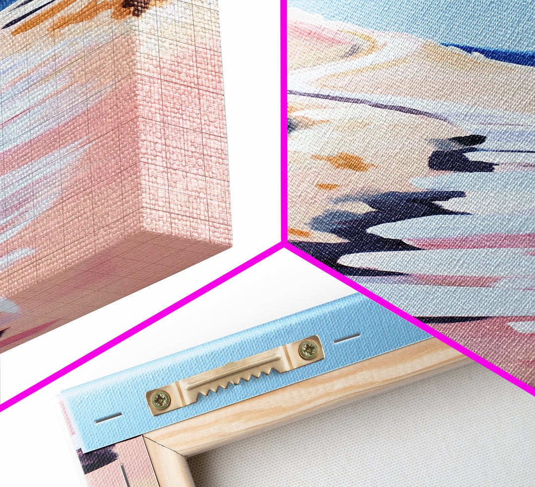 Coastal Path, Scenic Ocean Trail, Seaside Cliffs Art, Framed Canvas Print, Nautical Wall Decor, Beach House Aesthetic Artwork