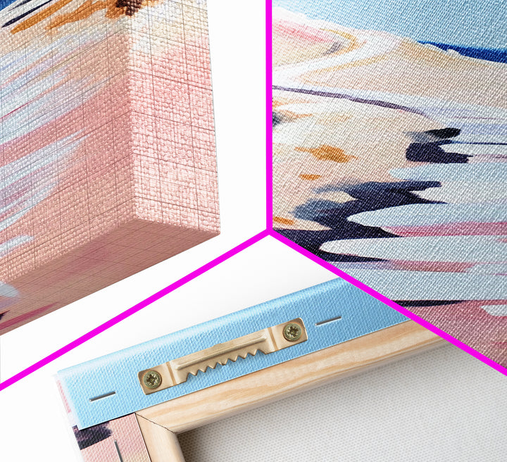 Coastal Path, Scenic Ocean Trail, Seaside Cliffs Art, Framed Canvas Print, Nautical Wall Decor, Beach House Aesthetic Artwork