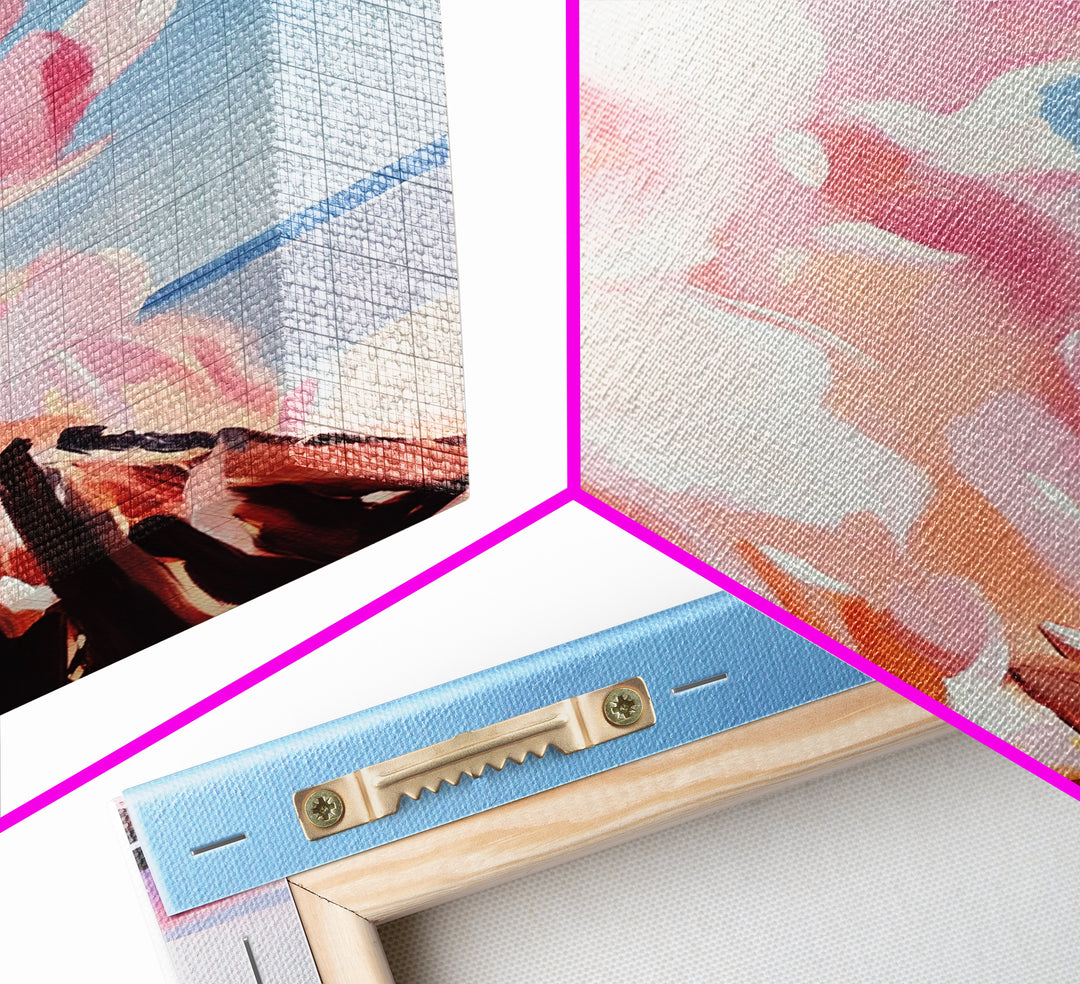 Billowing Smoke, Blazing Flames, Sunset Glow, Framed Canvas Print, Abstract Nature Art, Rustic Living Room Decor, Cozy Cabin Wall Art