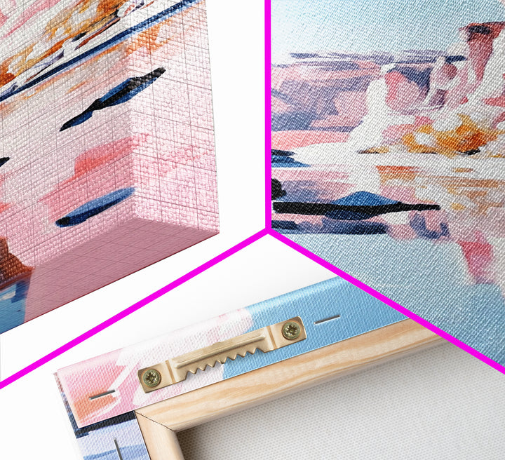 Canyon River, Reflection, Rocks, Framed Canvas Print, Nature Wall Art, Western Decor, Living Room Art, Minimalist Landscape, Boho Art