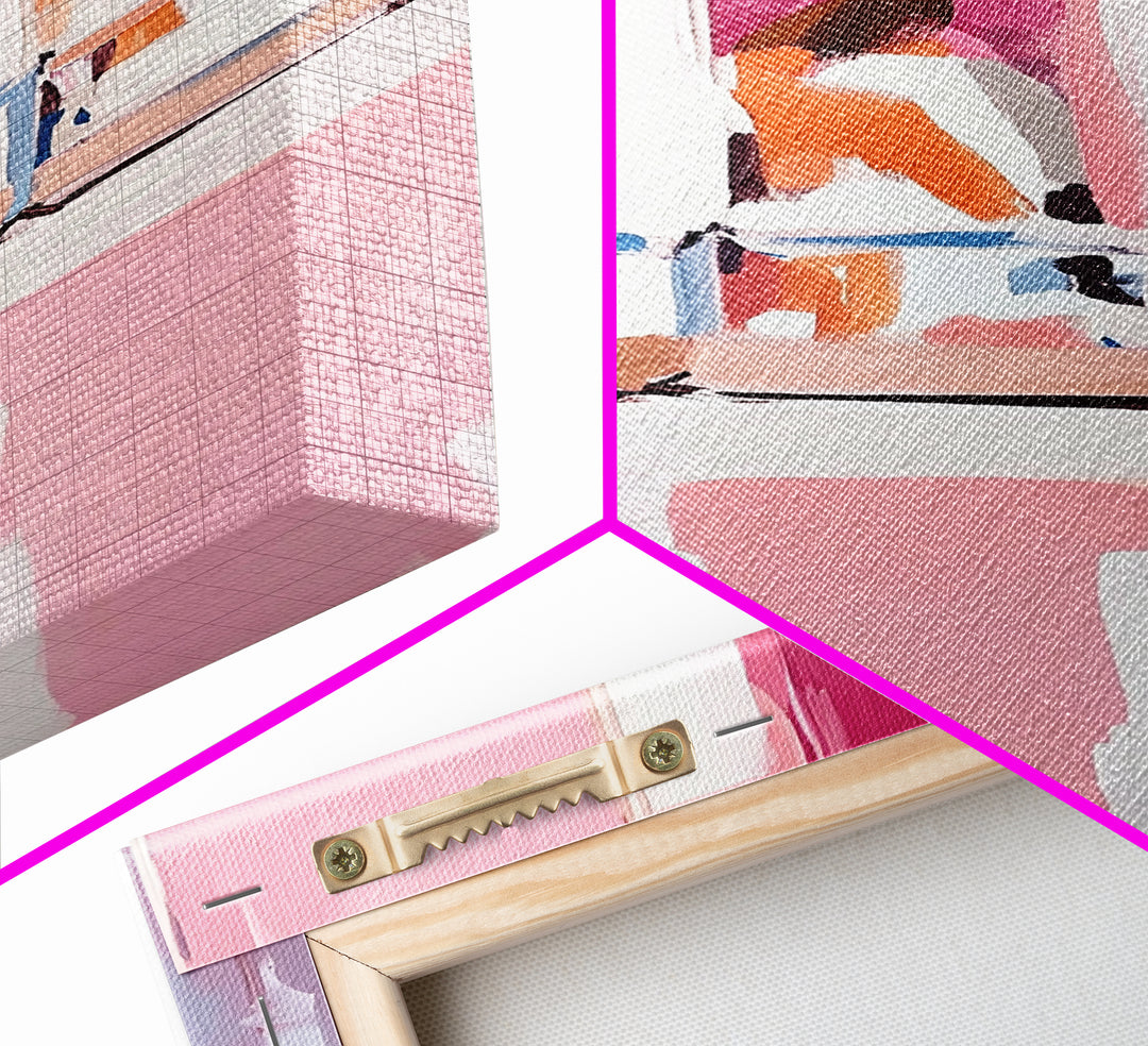 Abstract Reflection, Pink and Blue Art, Contemporary Wall Decor, Canvas Print, Modern Interior Design, Aesthetic Home Styling