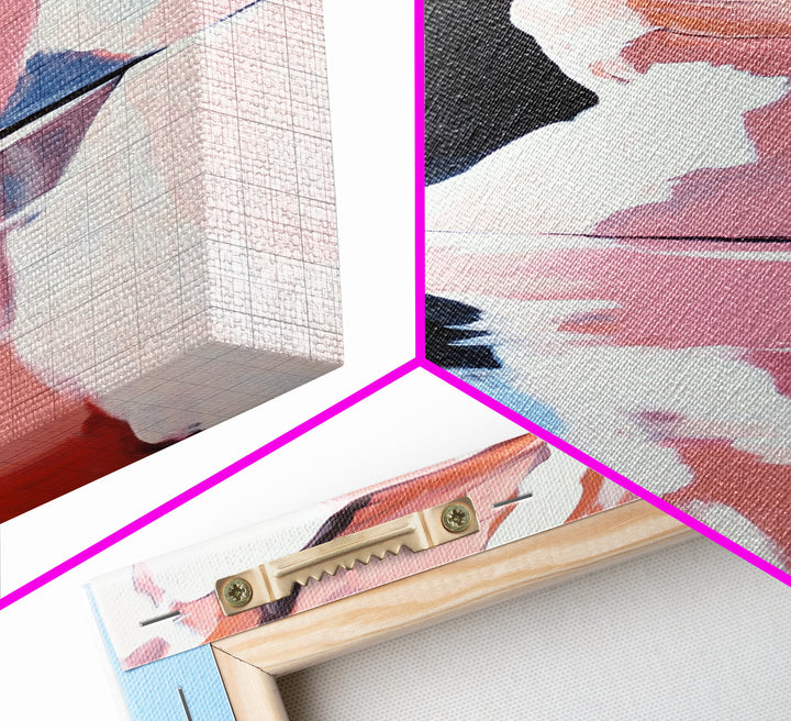 Canyon Reflection Art, Abstract Landscape Painting, Earthy Modern Decor,Nature Wall Print, Framed Canvas Print, Living Room Wall Art