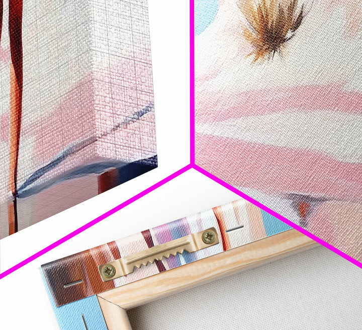 Desert Mirage, Ethereal Landscape, Sunlit Horizon, Framed Canvas Print, Pastel Canyon Scene, Boho Wall Decor, Minimalist Western Art