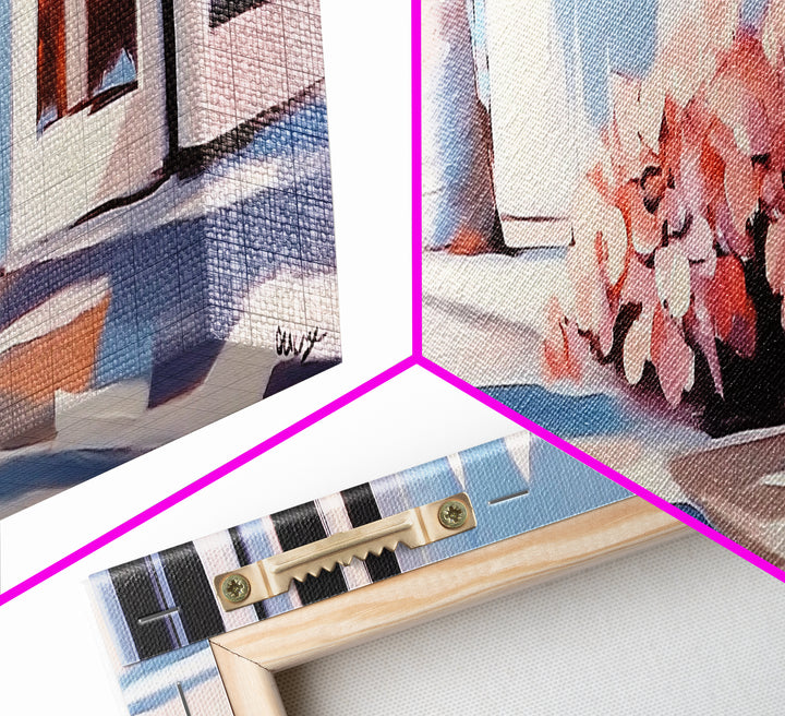 Beachfront Patio, Coastal Home, Ocean View Art, Framed Canvas Print, Seaside Decor, Summer House Aesthetic, Serene Wall Artwork