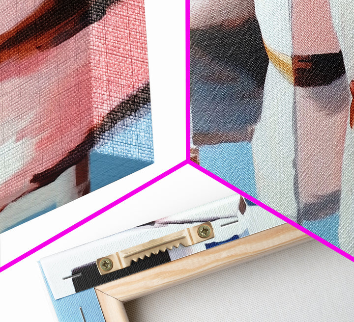 Boats, Reflection, Soft Pastel Aesthetic, Canvas Print, Nautical Wall Art, Minimalist Home Decor, Living Room Accent, Calm Coastal Scene