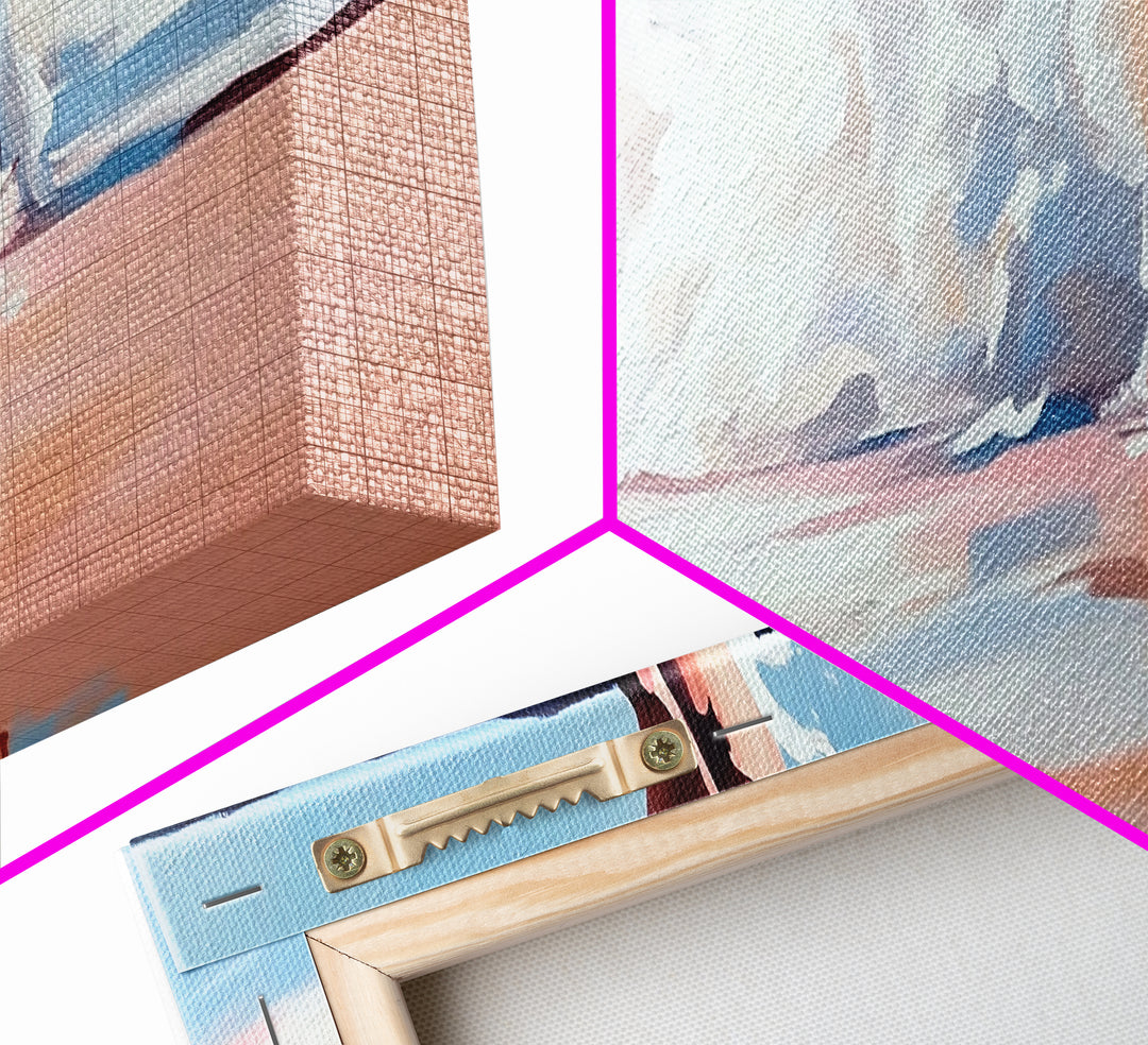 Beach Reflection, Seascape Art, Framed Canvas Print, Coastal Wall Art, Nautical Home Decor, Minimalist Water Painting, Bathroom Art