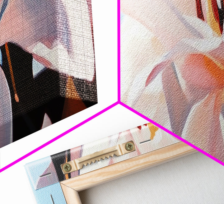 Blooming Lily, Floral, Nature, Framed Canvas Print, Botanical Wall Art, Pastel Home Decor, Feminine Aesthetic, Living Room Wall Art