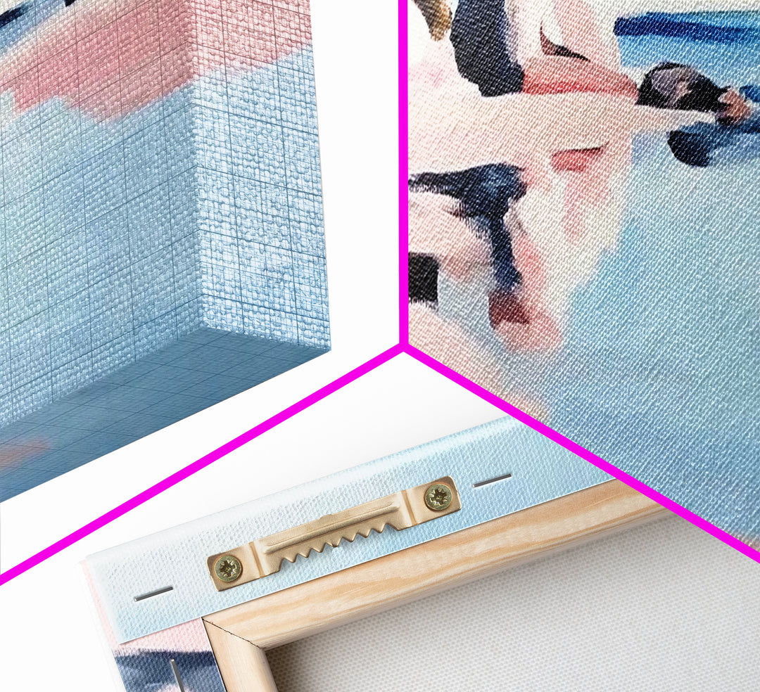 Coastal Serenity, Beach Reflection, Nautical Art, Framed Canvas Print, Ocean Inspired Wall Decor, Relaxing Seaside Aesthetic