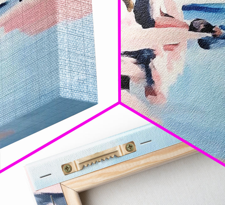 Coastal Serenity, Beach Reflection, Nautical Art, Framed Canvas Print, Ocean Inspired Wall Decor, Relaxing Seaside Aesthetic