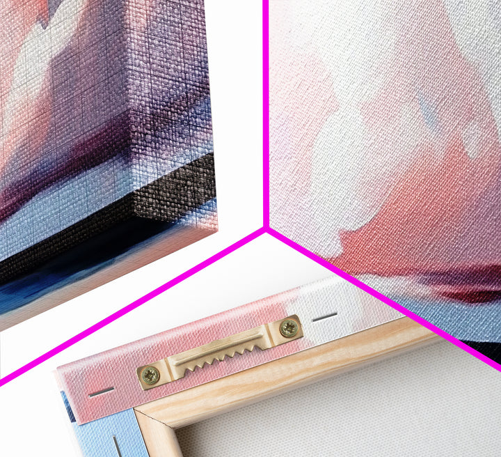 Cloudy Horizon, Sunset Beach, Pastel Sky, Canvas Print, Modern Seascape, Relaxing Coastal Wall Art, Dreamy Ocean Decor, Minimalist