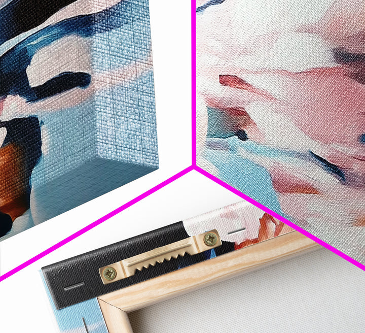 Blurred Reflection, Ocean Serenity, Abstract Art, Canvas Print, Soft Pastel Wall Art, Minimalist Coastal Decor, Tranquil Beach Scene