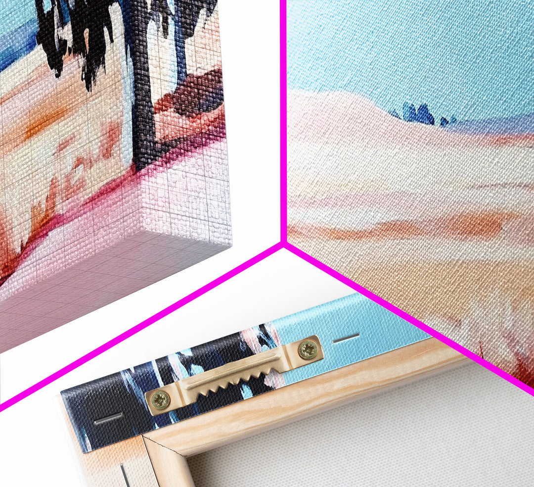 Rolling Fields, Pastel Landscape, Countryside Painting, Nature Decor, Modern Farmhouse Art, Living Room Wall Art, Framed Canvas Print