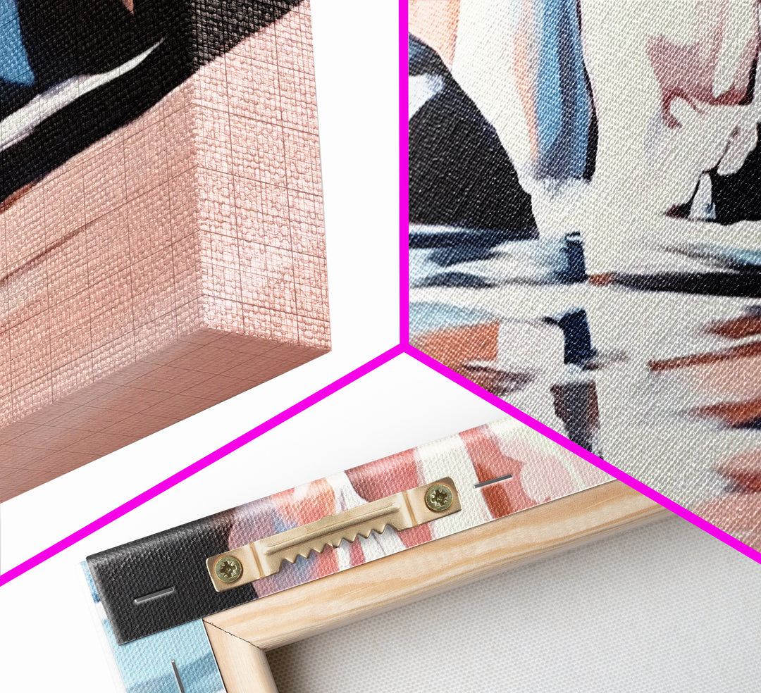 Cliffside Waves, Ocean Reflection, Seaside Landscape, Coastal Art, Beach House Wall Decor, Nautical Print, Framed Canvas Print