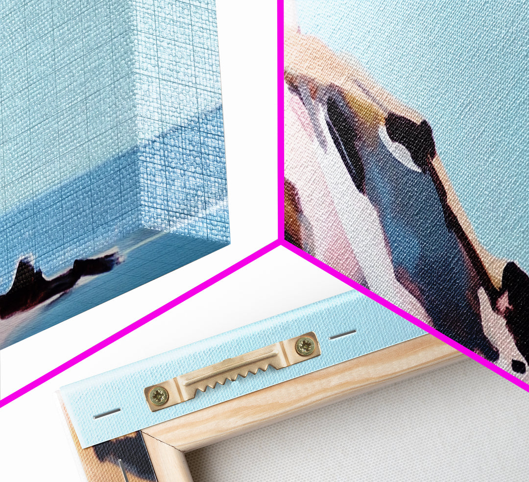 Coastal Cliff, Beach Landscape, Ocean View, Tranquil Seaside, Framed Canvas Print, Living Room Wall Art, Nautical Home Decor