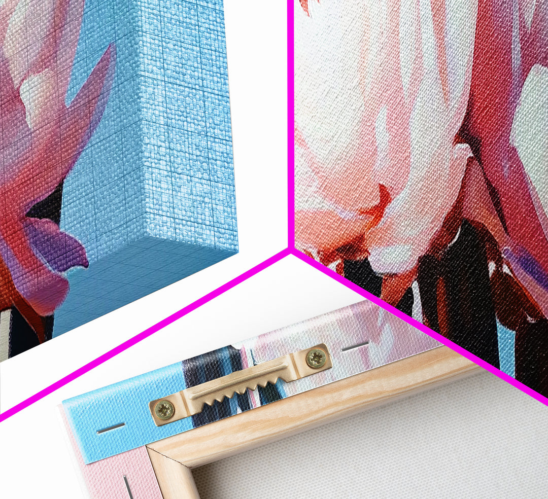 Peony Blooms, Pastel Wall Art, Feminine Aesthetic, Romantic Decor, Framed Canvas Print, Boho Bedroom Art, Floral Artwork