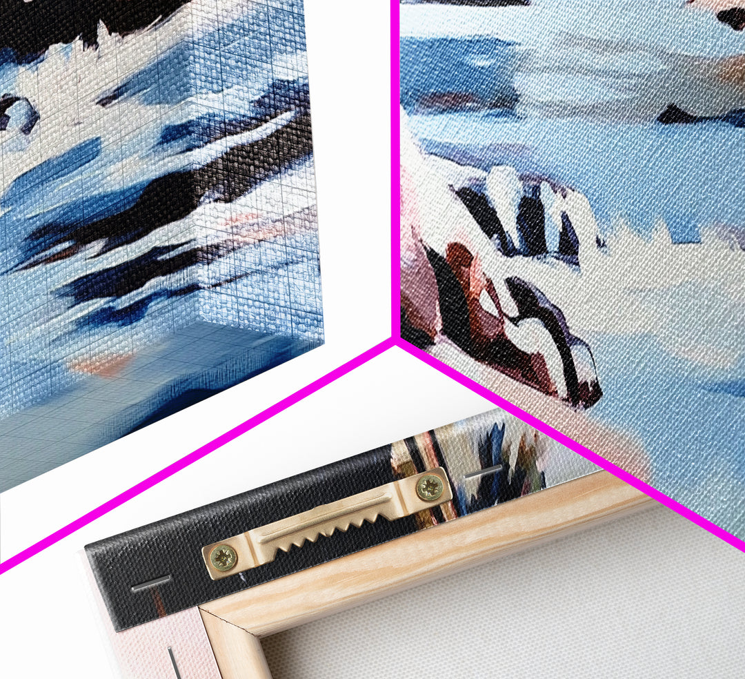 Riverside Serenity, Tranquil Landscape, Nature Lover Decor, Zen Aesthetic, Framed Canvas Print, Rustic Living Room Wall Art