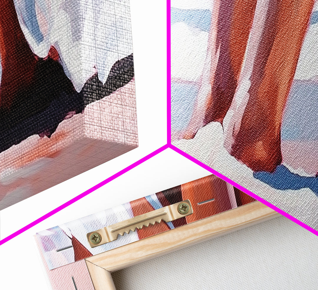 Romantic Beach, Ocean Waves, Coastal Painting, Minimalist Seascape, Pastel Sand Art, Nautical Wall Decor, Bedroom Art, Framed Canvas Print